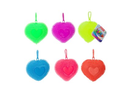 Přívěsek srdce antistresové mačkací silikon 11cm 6 barev