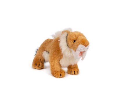 Tygr šavlozubý plyš 27x14cm hnědý 0m+