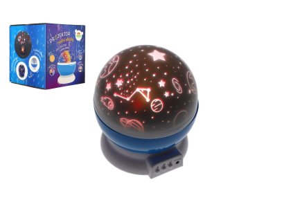 Projektor noční oblohy plast 14x11cm na baterie/USB se světlem v krabici 13x14x13cm