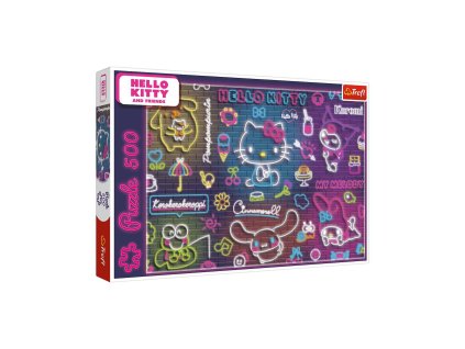 Puzzle Neon Hello Kitty 500 dílků 48x34cm v krabici 40x27x4,5cm