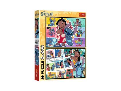 Puzzle 2x200 Šťastný život Stitche 41x27,5cm v krabici 26x34x4,5cm