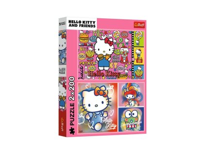 Puzzle 2x200 Hello Kitty a přátelé 41x27,5cm v krabici 26x34x4,5cm