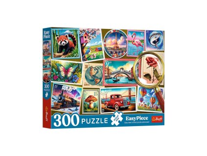 Puzzle Poštovní známky 300dílků 60x40cm v krabici 34x26x5cm
