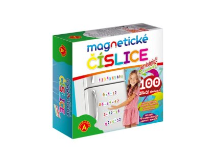Magnetické číslice na lednici 100 dílků v krabici 19x18x5cm