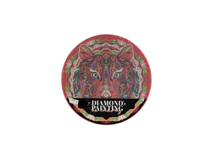 Diamantové malování mandala - lev průměr 30cm s doplňky ve fólii