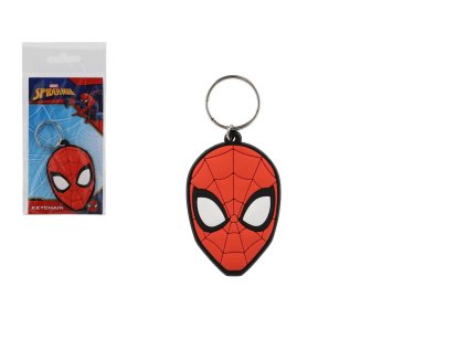 Přívěsek na klíče/Klíčenka Spiderman hlava gumový 7cm v sáčku