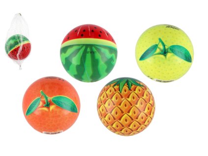 Míč ovoce 11cm nafouknutý 4 druhy v síťce