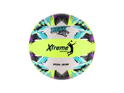 Míč volejbalový barevný šitý kůže 21cm v sáčku