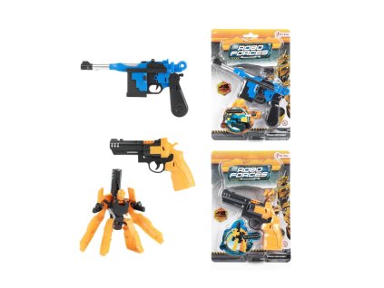 Transformer pistole/robot plast 14-16cm 2 barvy na kartě