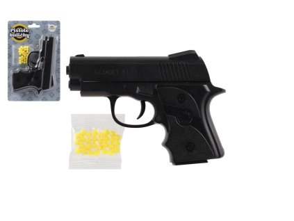 Pistole na kuličky plast 14cm + kuličky na kartě 13x20cm