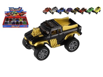 Auto terénní Off-Road mini kov/plast 6,5cm zpětné natažení mix druhů 12ks v boxu