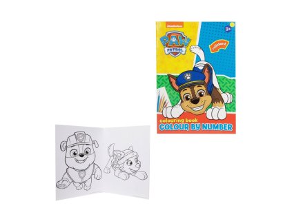 Malování podle čísel pracovní sešit se samolepkami Tlapková patrola/Paw Patrol 21x29,5cm