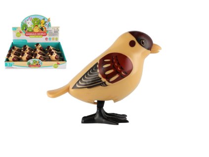 Ptáček skákací na klíček plast 11cm 12ks v boxu