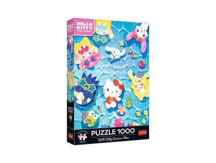 Puzzle Premium Plus: Letní vibrace Hello Kitty 1000 dílků 48x68,3cm v krabici 27x40x6cm
