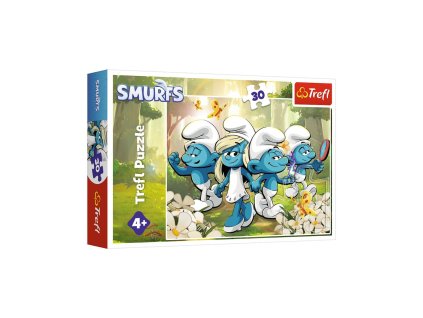 Puzzle Šmoulí dobrodružství 27x20cm 30 dílků v krabičce 21x14x4cm