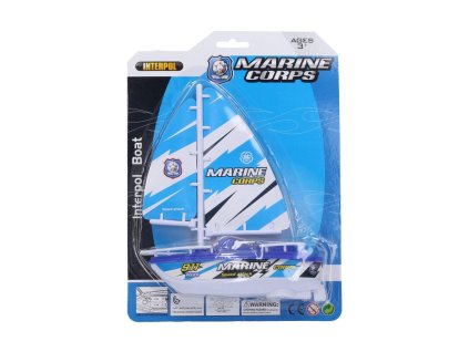 Loď/Plachetnice do vody plast 16x19cm na baterie 2 barvy na kartě