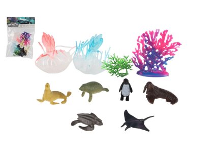 Mořská zvířátka 10ks plast 2 barvy v sáčku