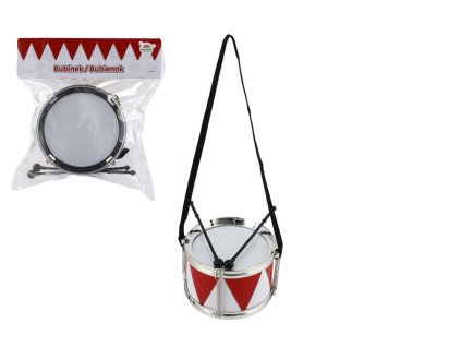 Buben/Bubínek plast 16x10cm s popruhem a paličkami v sáčku