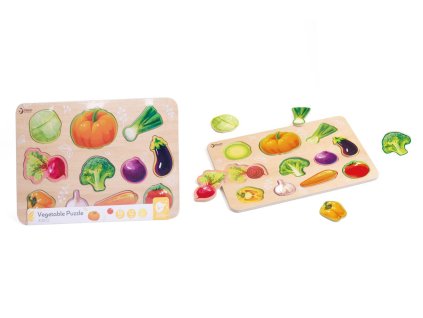 Puzzle/Vkládačka deskové zelenina dřevo ve fólii 30x21cm 18m+