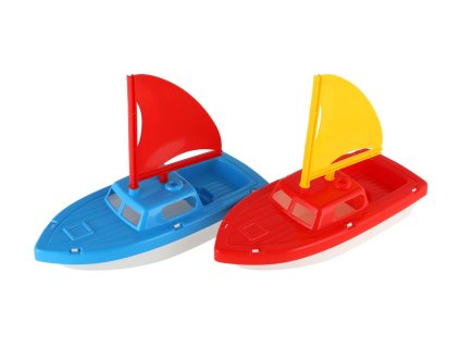 Loď/Plachetnice do vody plast 2 barvy 12x21cm