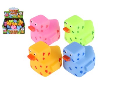 Kačenka pixel do vany guma 5x7cm 4 barvy 48ks v boxu