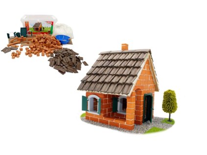 Stavebnice Teifoc Letní dům 320ks v plastovém boxu 33x24x16cm v krabici