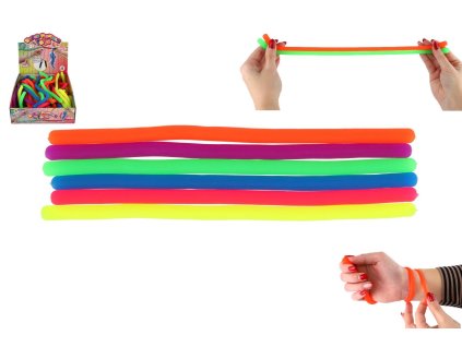 Hračka antistresová natahovací silikon 27cm 6 druhů 60ks v boxu