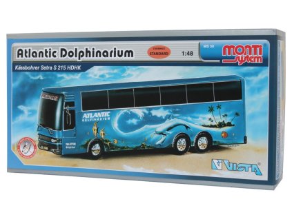 Stavebnice Monti System MS 50 Atlantic Dolphinarium Bus 1:48 v krabici 31,5x16,5x7,5cm