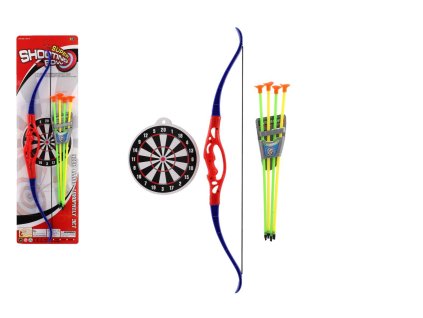 Luk+4 šípy s přísavkami plast 57cm na kartě