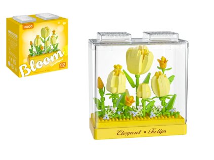 Stavebnice mini KOCO Tulipány plast 295ks v krabičce 11x12x5cm
