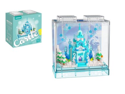 Stavebnice mini KOCO Zimní hrad plast 381ks v krabičce 11x12x5cm
