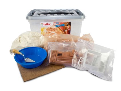 Stavebnice Teifoc Startovací set 100ks 30x14x19cm v plastovém boxu