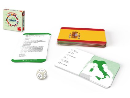 Poznej vlajky Evropa cestovní společenská hra v krabici 13x13cm