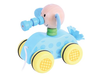 Bigjigs Toys Tahací hračka na provázku slůně