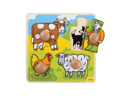 Bigjigs Toys Vkládací edukativní puzzle farma