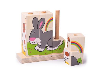 Bigjigs Baby Nasazovací kostky zvířátka