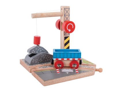 Bigjigs Rail Jeřáb se štěrkem