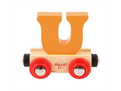 Bigjigs Rail Vagónek dřevěné vláčkodráhy - Písmeno U