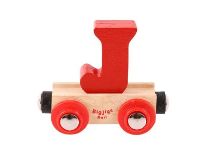 Bigjigs Rail Vagónek dřevěné vláčkodráhy - Písmeno J