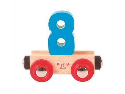 Bigjigs Rail Vagónek dřevěné vláčkodráhy - Číslo 8