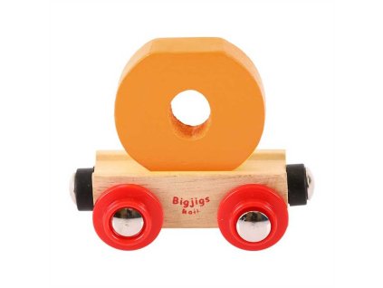 Bigjigs Rail Vagónek dřevěné vláčkodráhy - Písmeno O