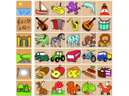 Detoa Dřevěné puzzle Co kam patří