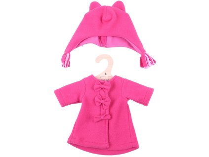 Bigjigs Toys Růžový kabátek s čepičkou pro panenku 38 cm