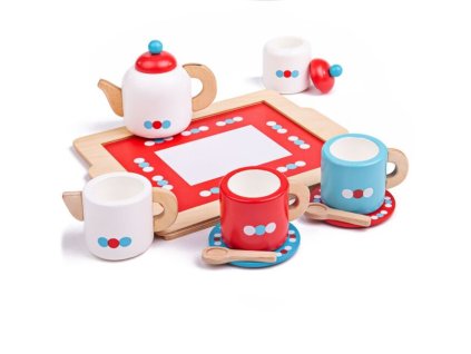 Bigjigs Toys Čajový servis s puntíky