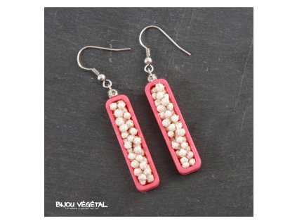 Živé šperky - Náušnice Jardiniere růžové s trvalými bílými květy