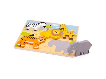 Bigjigs Toys Vkládací puzzle safari