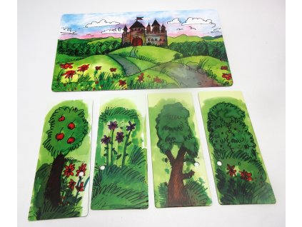 Gerlich Oboustranné kulisy k divadlu Před zámkem, Na zámku