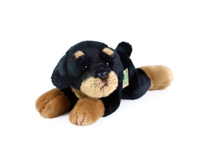 Rappa Plyšový pes rotvajler ležící 30 cm ECO-FRIENDLY