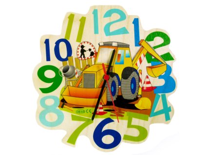 Hess Dětské dřevěné hodiny bagr