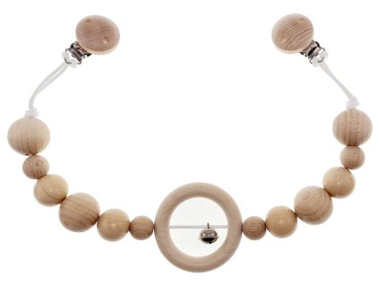 Hess Řetízek na kočárek s rolničkou přírodní dlouhý